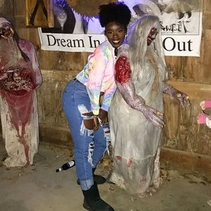 Distressed Mid-Wash Straight Leg Jeans